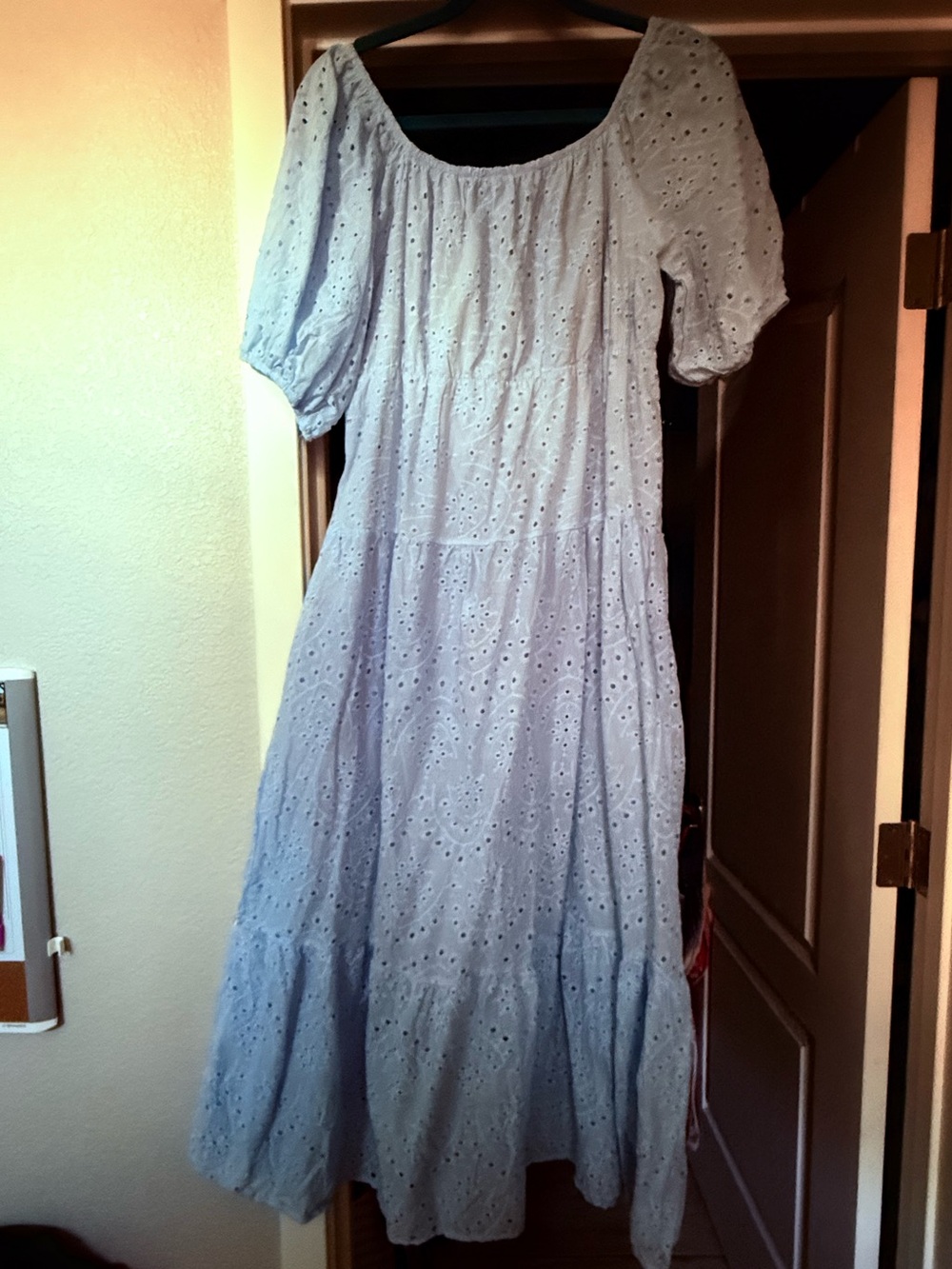 Light Blue Eyelet Midi Dress size XL New